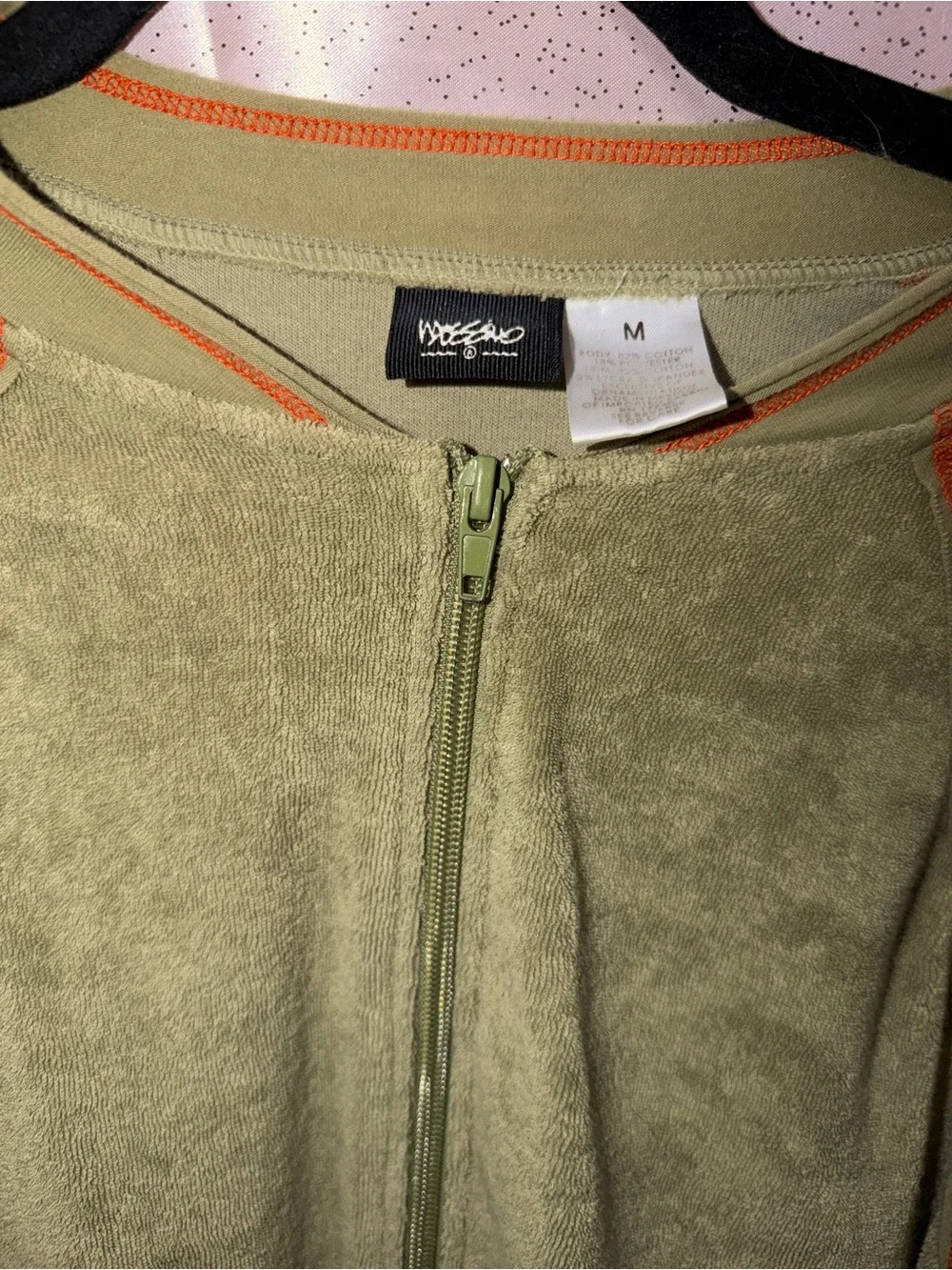 Vintage Y2K Mossimo Olive Green Terry Zip Up Jacket